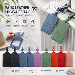 Travel Name Card Address Leather Bag Luggage Tag