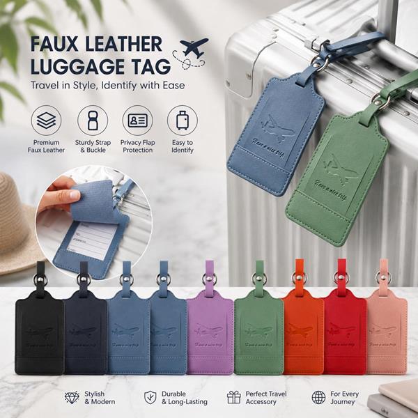 Travel Name Card Address Leather Bag Luggage Tag