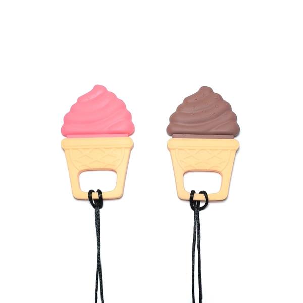 Ice Cream Soft Silicone Teether Pendant Sensory Chew Necklace
