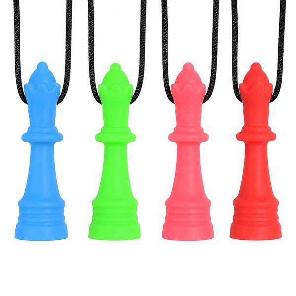 Silicone Queen Chess Piece Sensory Chew Necklace
