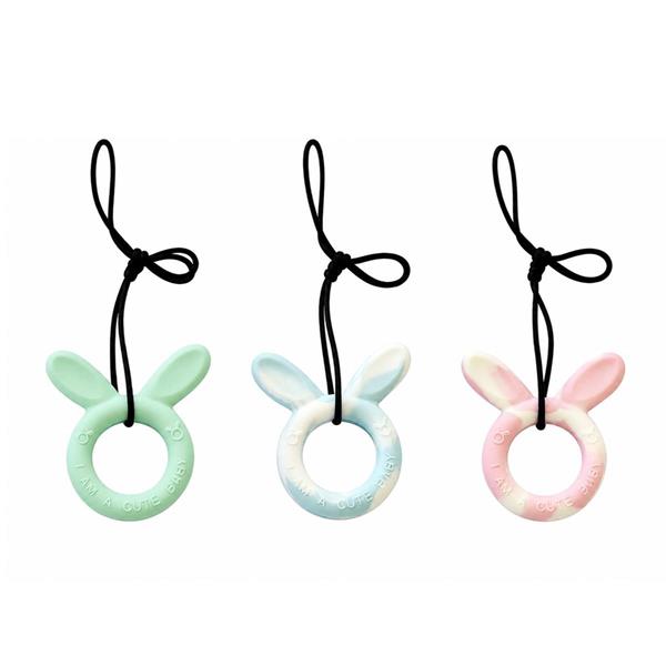 Silicone Bunny Ears Donut Sensory Chew Necklace