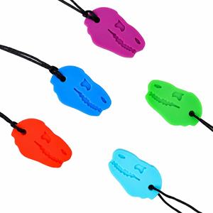 Silicone Lion Dog Tag Sensory Chew Necklace