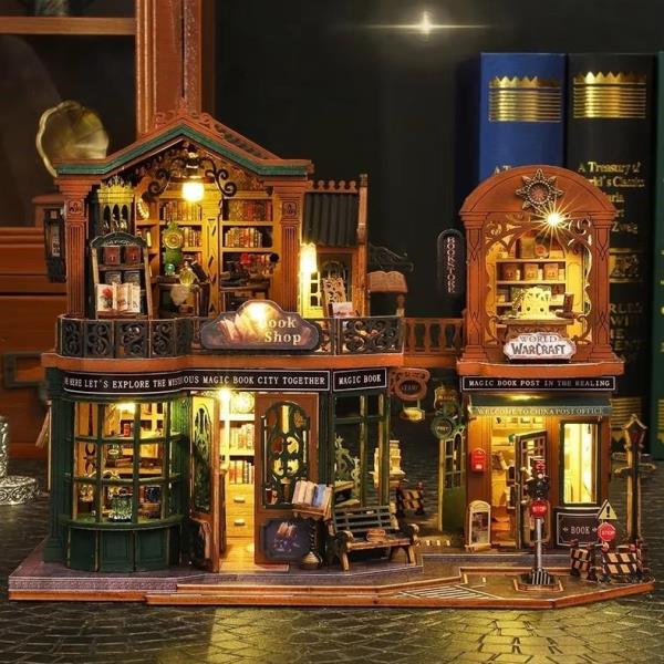DIY Twilight Book Mall LED Handmade Miniature Dollhouse