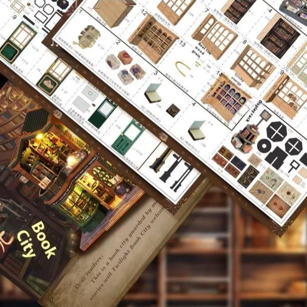 DIY Twilight Book Mall LED Handmade Miniature Dollhouse