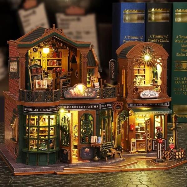 DIY Twilight Book Mall LED Handmade Miniature Dollhouse