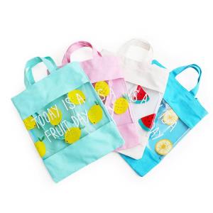 White Canvas Casual Shopping Bucket Bag