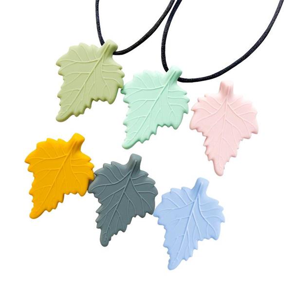 Silicone Tree Leaf Sensory Chew Necklace