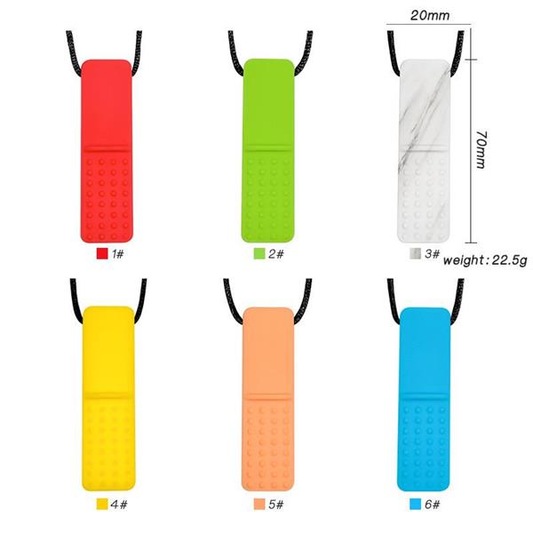 Dual Texture Building Block Sensory Chew Necklace