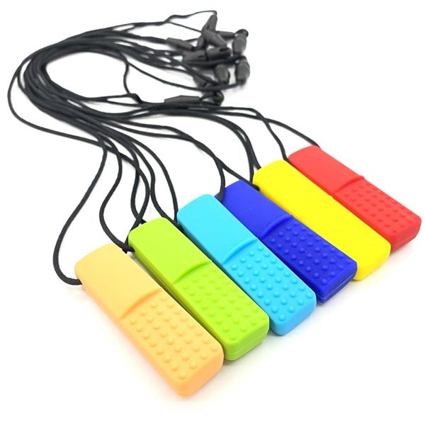 Dual Texture Building Block Sensory Chew Necklace