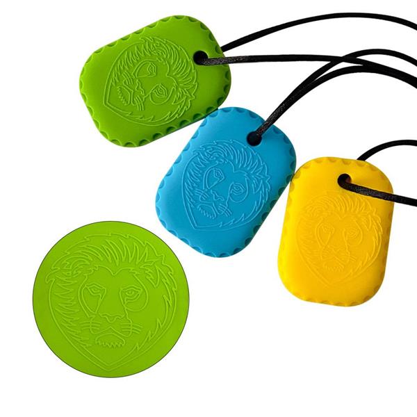 Silicone Lion Dog Tag Sensory Chew Necklace