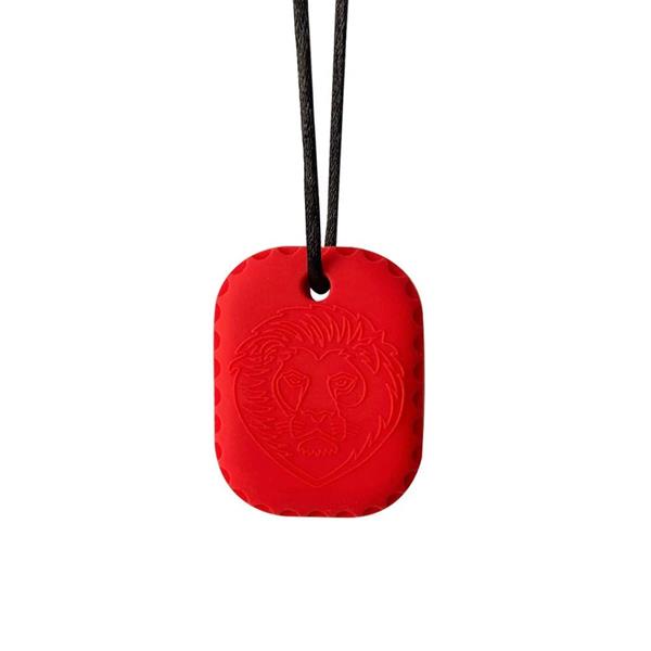 Silicone Lion Dog Tag Sensory Chew Necklace