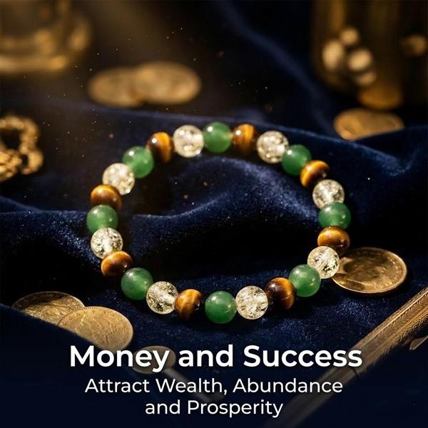 Green Tiger Eye Citrine Beaded Bracelet Wealth Style