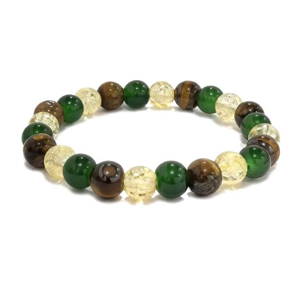 Green Tiger Eye Citrine Beaded Bracelet Wealth Style