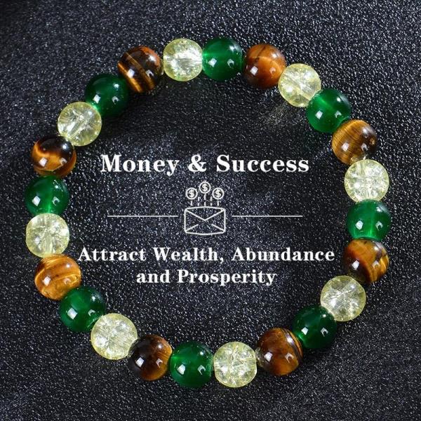 Green Tiger Eye Citrine Beaded Bracelet Wealth Style