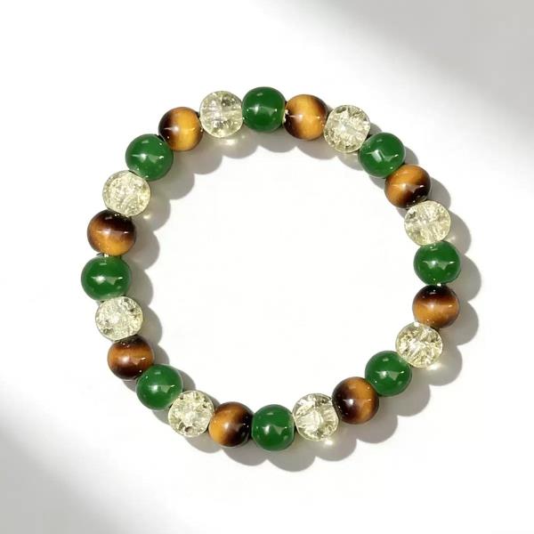 Green Tiger Eye Citrine Beaded Bracelet Wealth Style