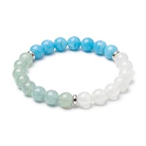 Aquamarine Amazonite White Jade Gemstone Beaded Bracelet