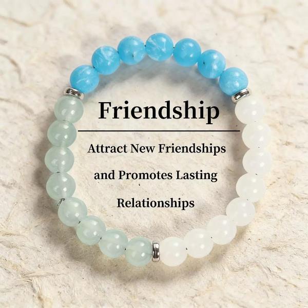 Aquamarine Amazonite White Jade Gemstone Beaded Bracelet