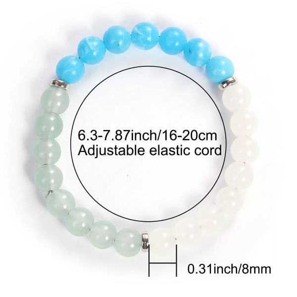 Aquamarine Amazonite White Jade Gemstone Beaded Bracelet