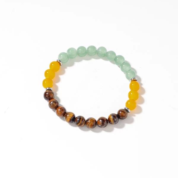 Tiger Eye Multi-Color Natural Stone Beaded Bracelet