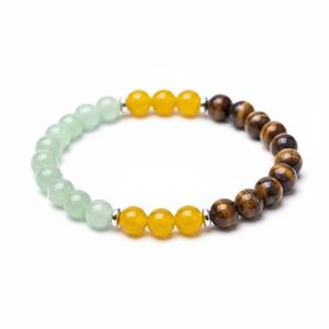 Tiger Eye Multi-Color Natural Stone Beaded Bracelet