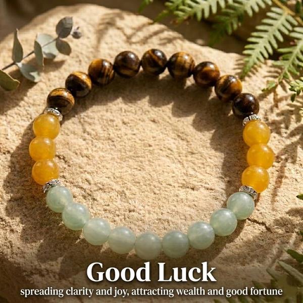Tiger Eye Multi-Color Natural Stone Beaded Bracelet