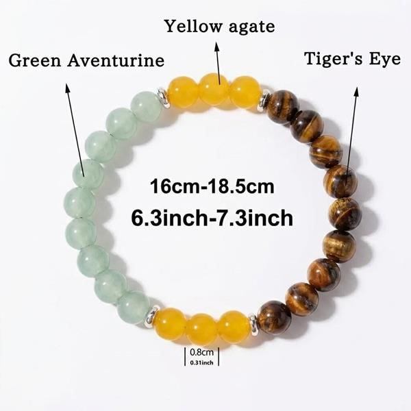 Tiger Eye Multi-Color Natural Stone Beaded Bracelet