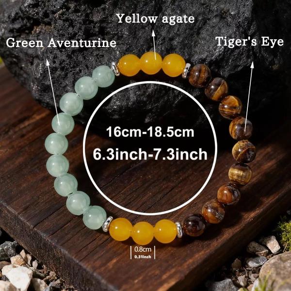 Tiger Eye Multi-Color Natural Stone Beaded Bracelet