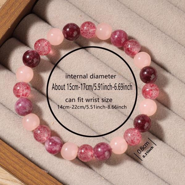 Rose Quartz Strawberry Quartz Garnet Beaded Bracelet