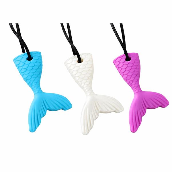 Silicone Mermaid Tail Sensory Chew Necklace