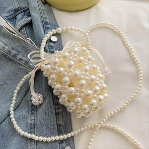 Cute Japanese Pink Cotton Knit Small Handbag