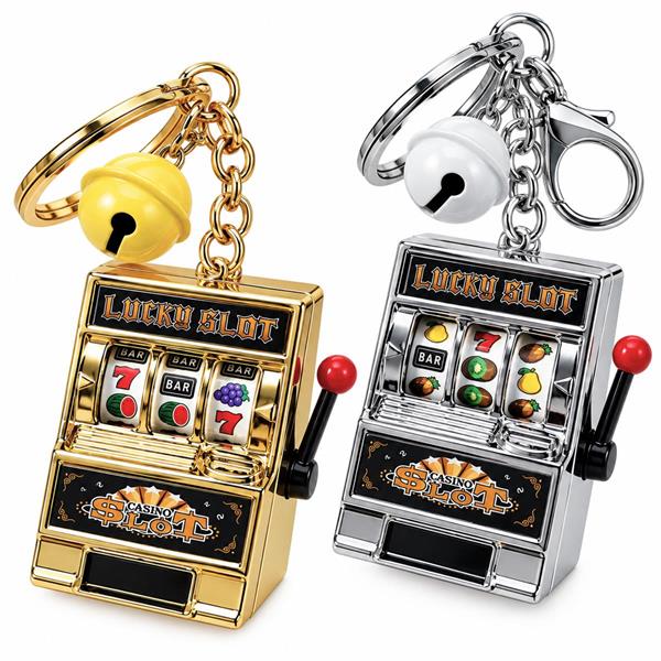 2 x Fun Toy Fruit Slot Machine Key Chain