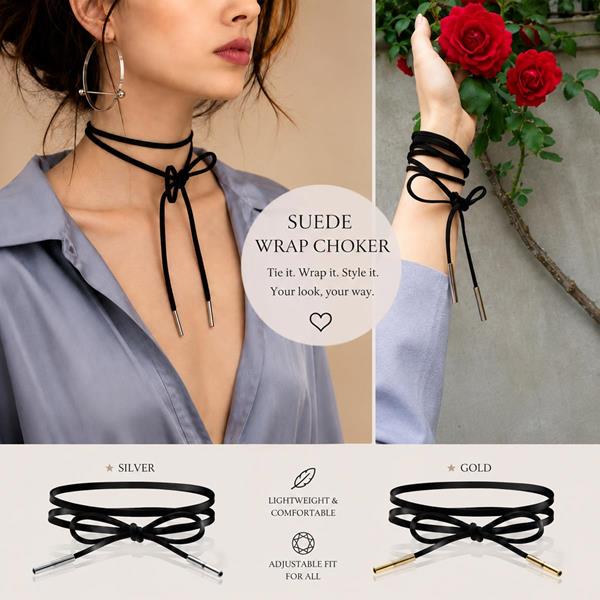 2 Way Chic Black Bow Choker