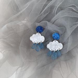 18K Platinum Plated Champagne Butterfly Zircon Earrings