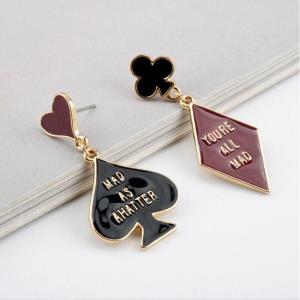 Crystal Gradual Colour Stones Heart Dangle Earrings