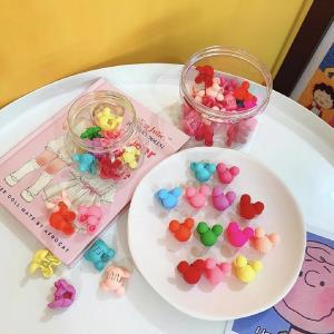 6 Pcs Rainbow Jelly Bear Fringe Hair Pins