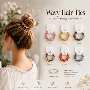 4 Pcs Gradient Colour Wave Hair Ties