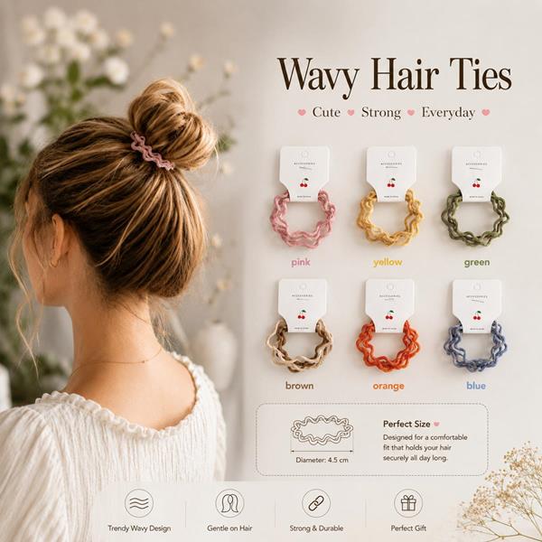 4 Pcs Gradient Colour Wave Hair Ties