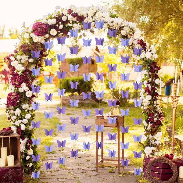 3D Wedding Birthday Butterfly Tassel Paper Banner