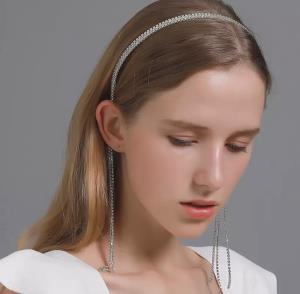 Bohemian Silver Moon Tassel Forehead Headband