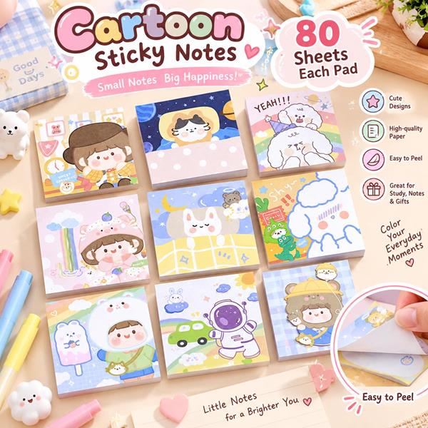 4 Packs Cartoon Bear Sticky Notes