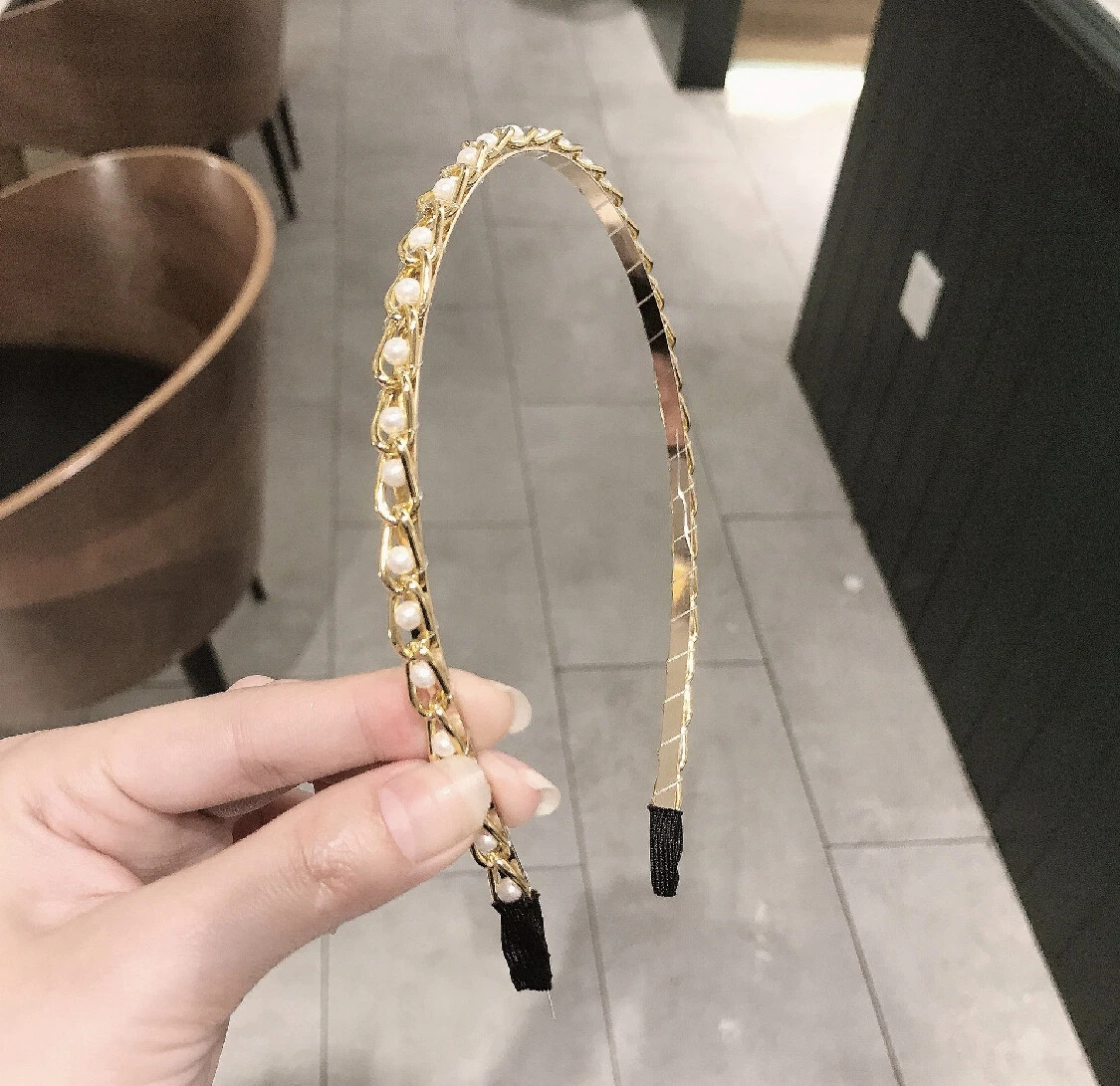 Retro White Pearl Wave Headband