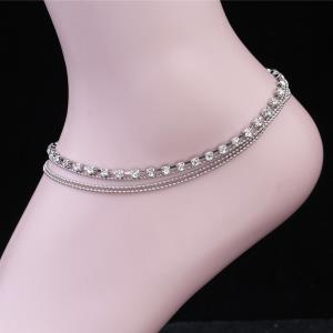 Crystal Pearl Tassel Dangle Anklet
