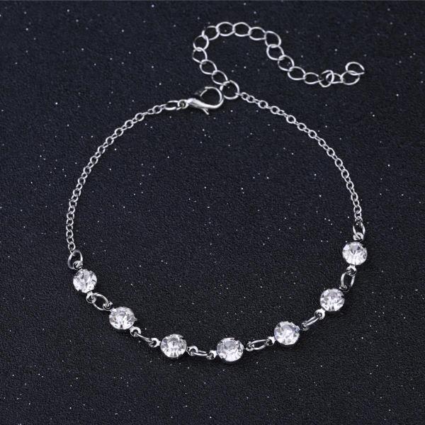 Shining Simple Circle Crystal Anklet