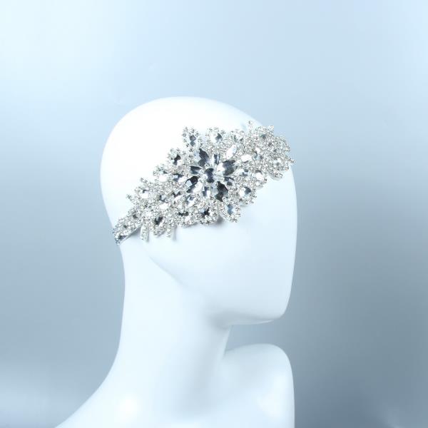 Retro 1920s Full Crystal Flower Headband