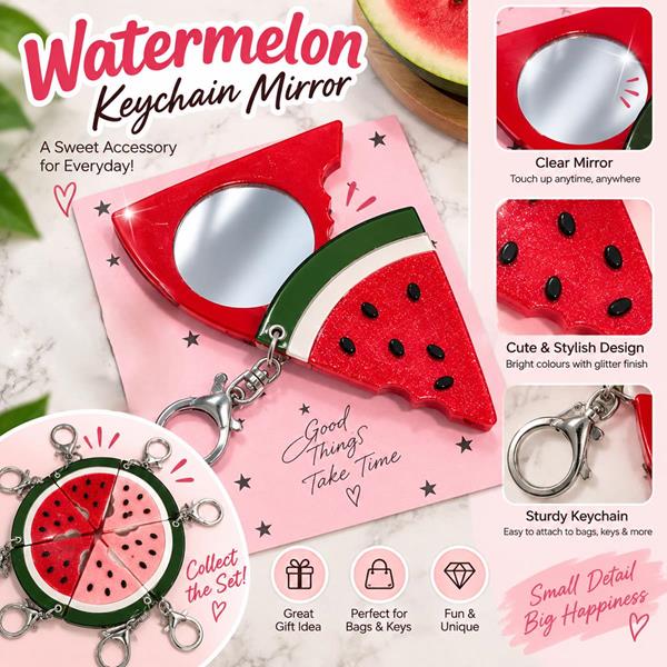 Watermelon Portable Handhold Mirror Keyring