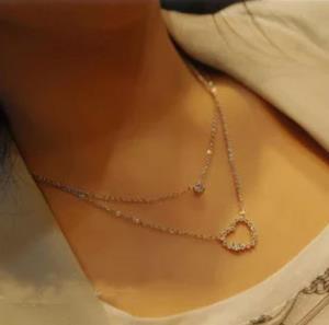 Pink Crystal Love Pendant Necklace