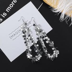 Oval Tassel Long Drop Dangle Earrings