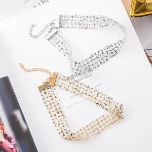 Baroque Gold Twist Knit White Faux Pearl Necklace