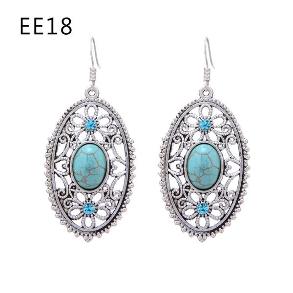 Retro Bohemian Turquoise Dangle Earrings