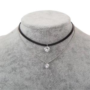 Glitter Flower Waterdrop Rhinestone Necklace